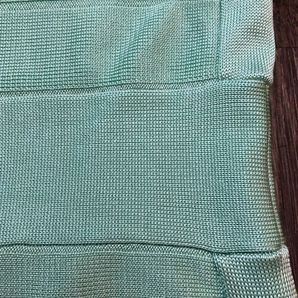 Y2K French Connection Classic One Shoulder Mint Green Bandage Dress - Picture 5 of 17